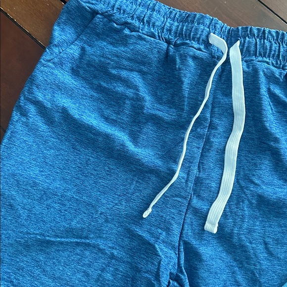 Kids Blue Knit Drawstring Shorts - (Brand Unspecified) - Picture 4 of 4